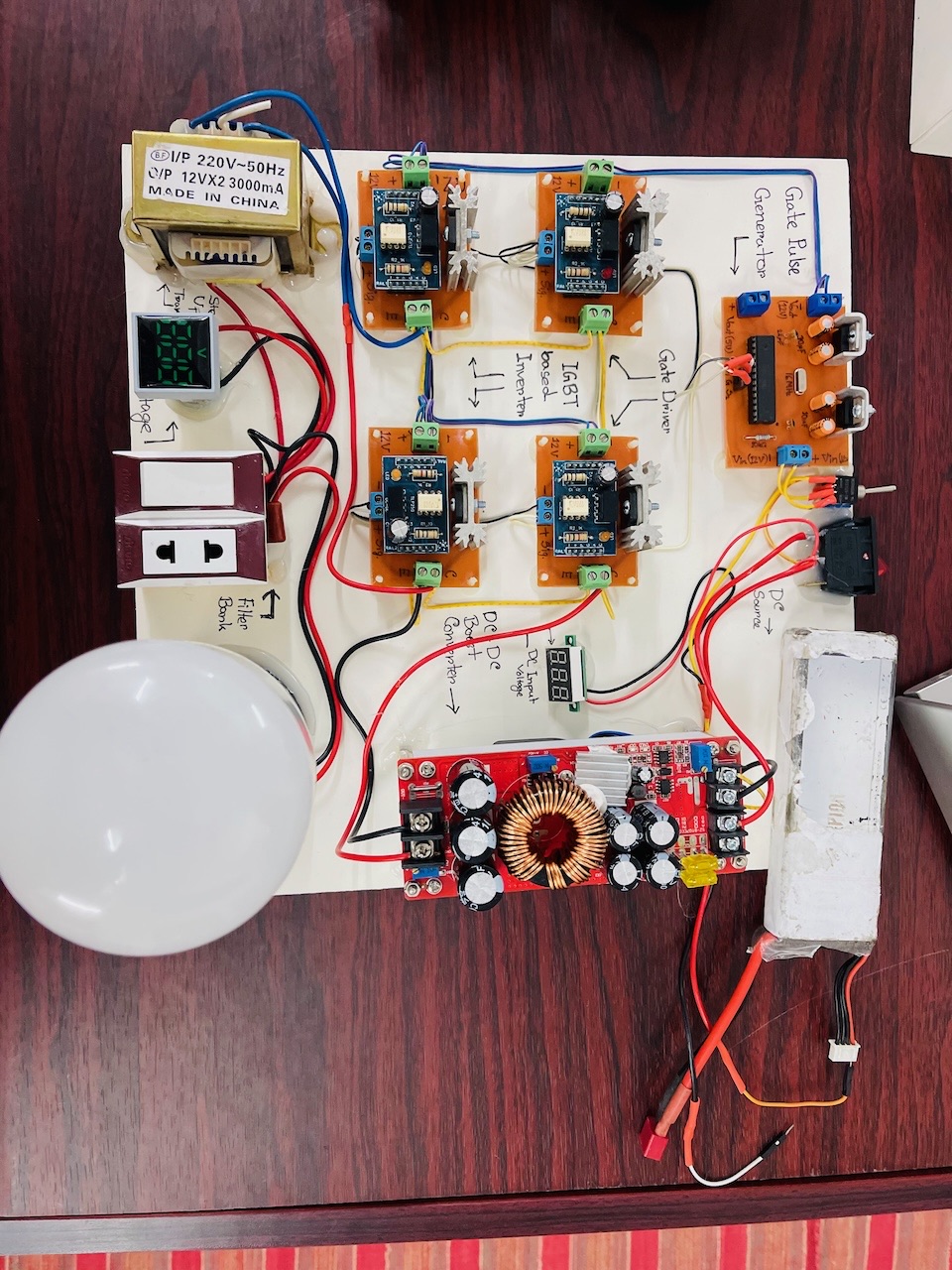 IGBT based Single Phase Inverter Prototype Circuit